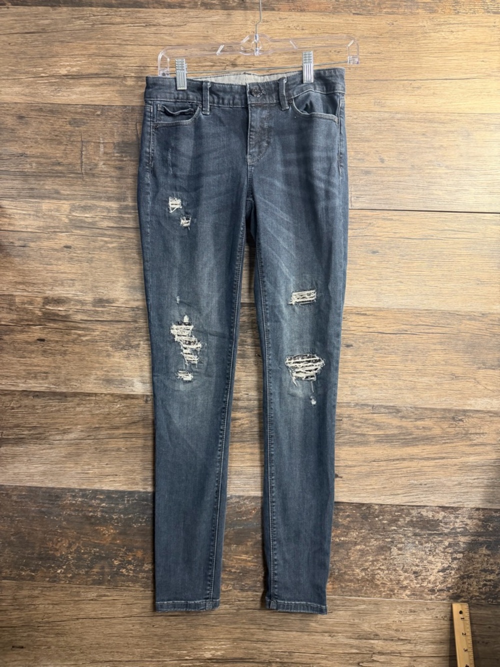 White House Black Market Washed Distressed Skinny‎ Jeans